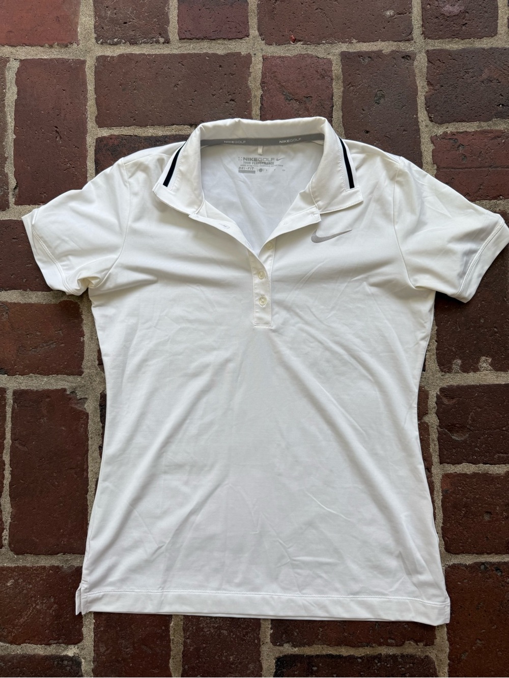 White Nike tour performance golf polo